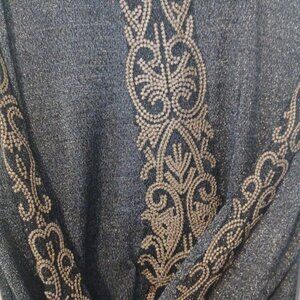 YAL New York Silver Black Gold Embellished Sweater Large New No Tags